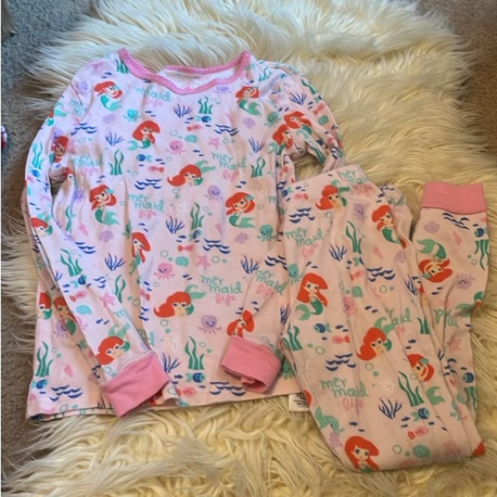 Disney girls little mermaid pj set